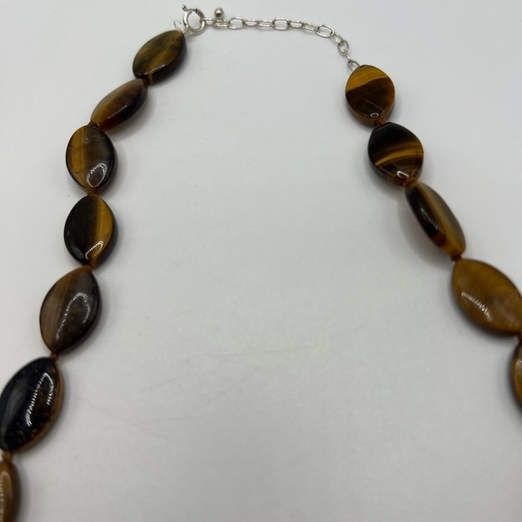 TIGER Eye Oval Brown Stone‎ Necklace - Picture 7 of 11